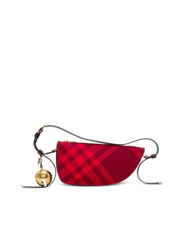 Check Pattern Bell Charm Shoulder Bag