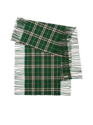 Check Pattern Fringed Scarf