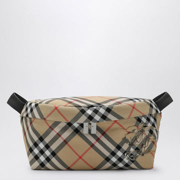 Burberry Check Patterned Beige Waist Bag Men