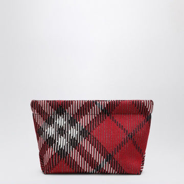 CLUTCH BAG WITH RED CHECK PATTERN