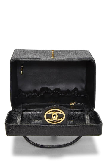 Chanel,  Black Caviar Circle 'CC' Vanity Large, Black