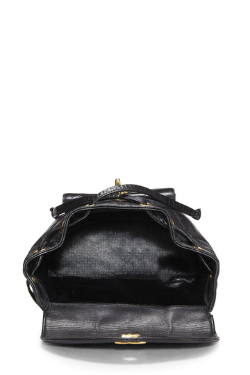 Chanel,  Black Quilted Lambskin 'CC' Classic Backpack Medium, Black