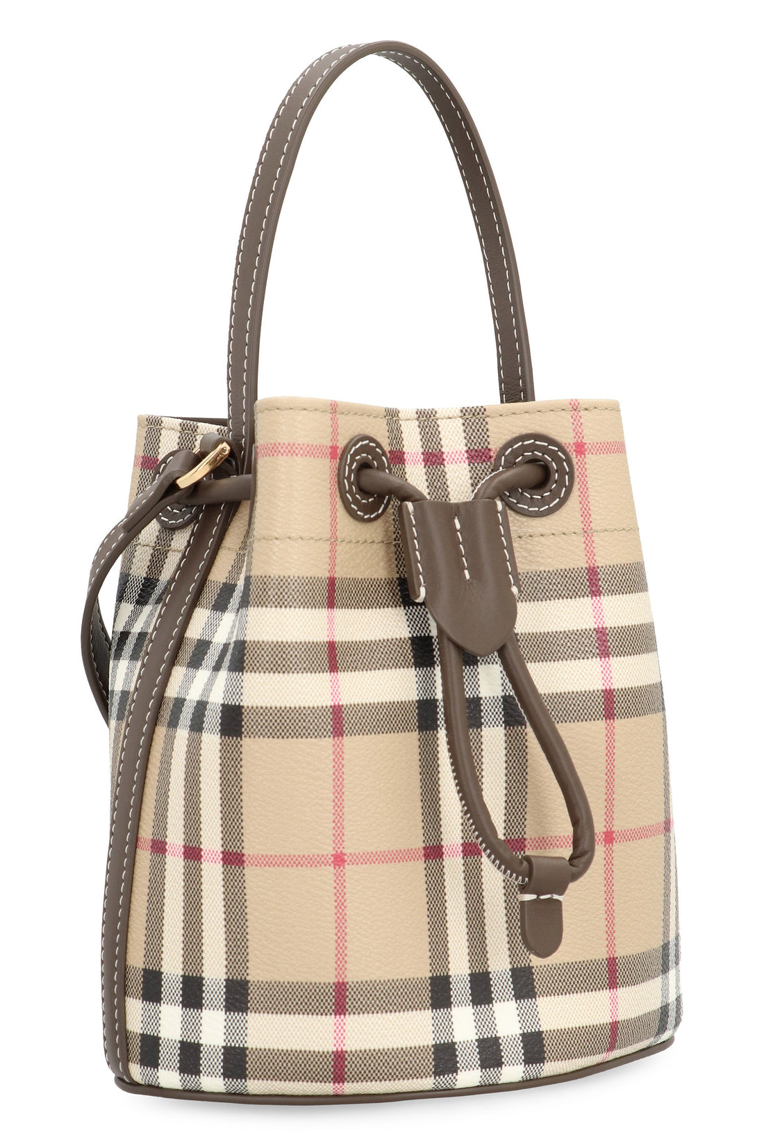 CHECK MINI BUCKET BAG