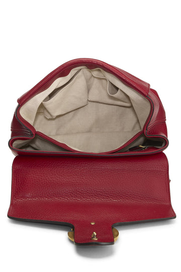 Gucci,  Red Leather GG Marmont Shoulder Bag, Red