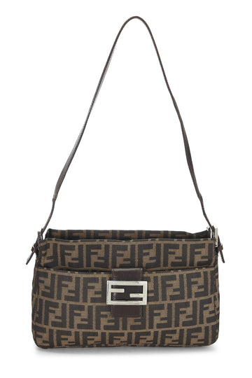 Fendi,  Brown Zucca Canvas Shoulder Bag, Brown
