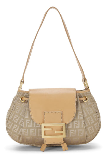 Fendi,  Beige Nylon Zucchino Shoulder Bag, Beige