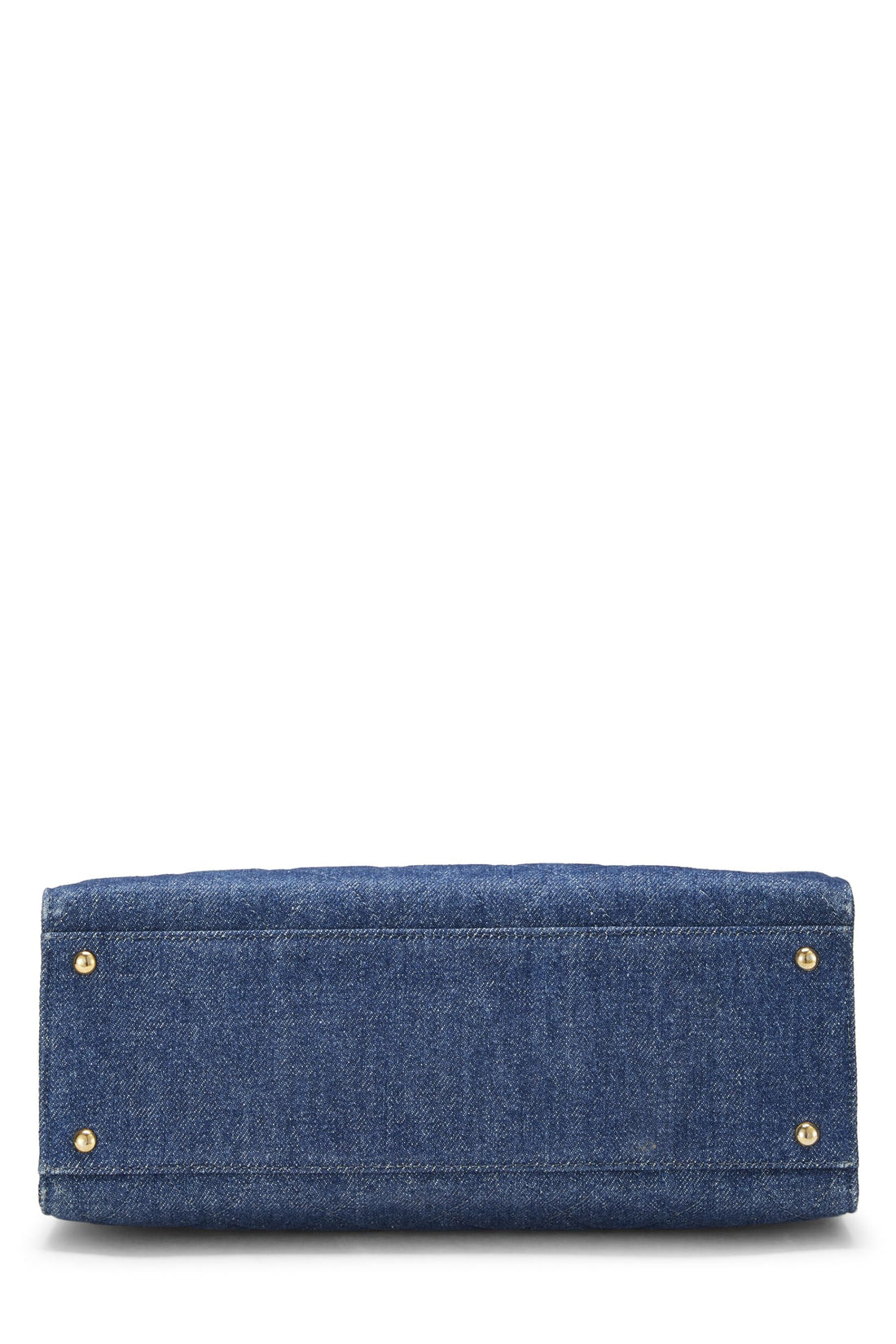 Chanel,  Blue Quilted Denim Tote Medium, Blue