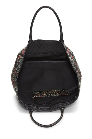 Chanel,  Black Coated Canvas Optic Coco Tote, Black