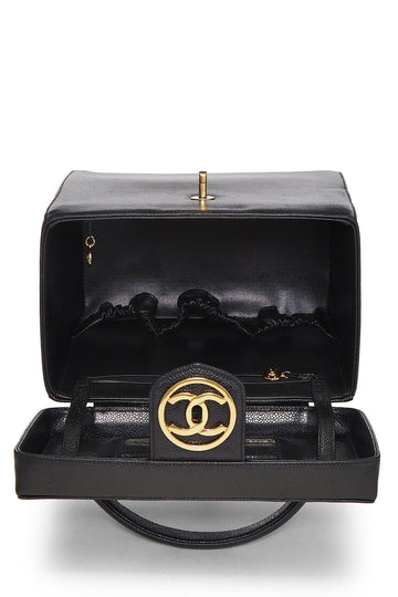 Chanel,  Black Caviar Circle 'CC' Vanity Large, Black