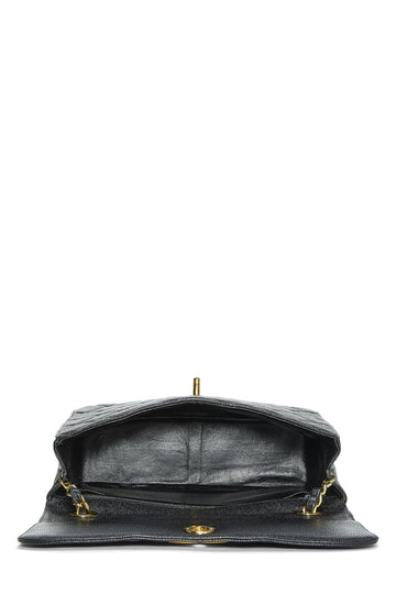 Chanel,  Black Caviar Big CC Square Flap Large, Black