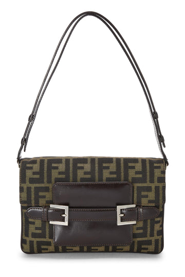Fendi,  Brown Zucca Canvas Shoulder Bag, Brown