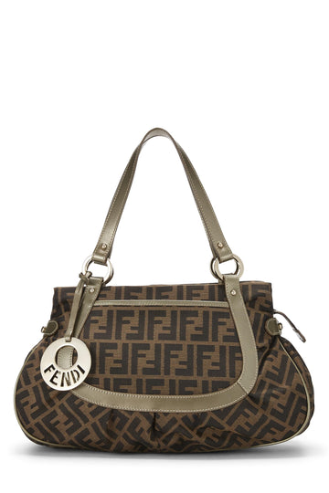 Fendi,  Brown Zucca Canvas Chef Medium, Silver
