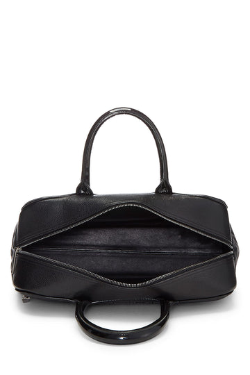 Chanel,  Black Quilted Caviar Bowler Medium, Black