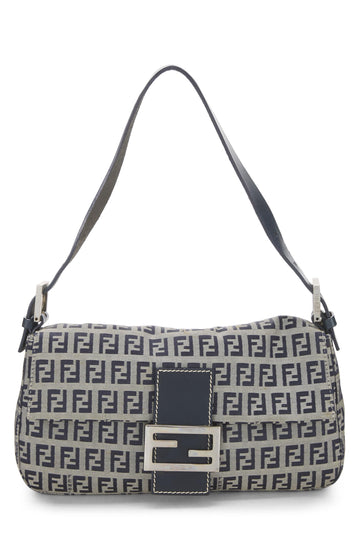 Fendi,  Navy Zucchino Canvas Baguette, Navy