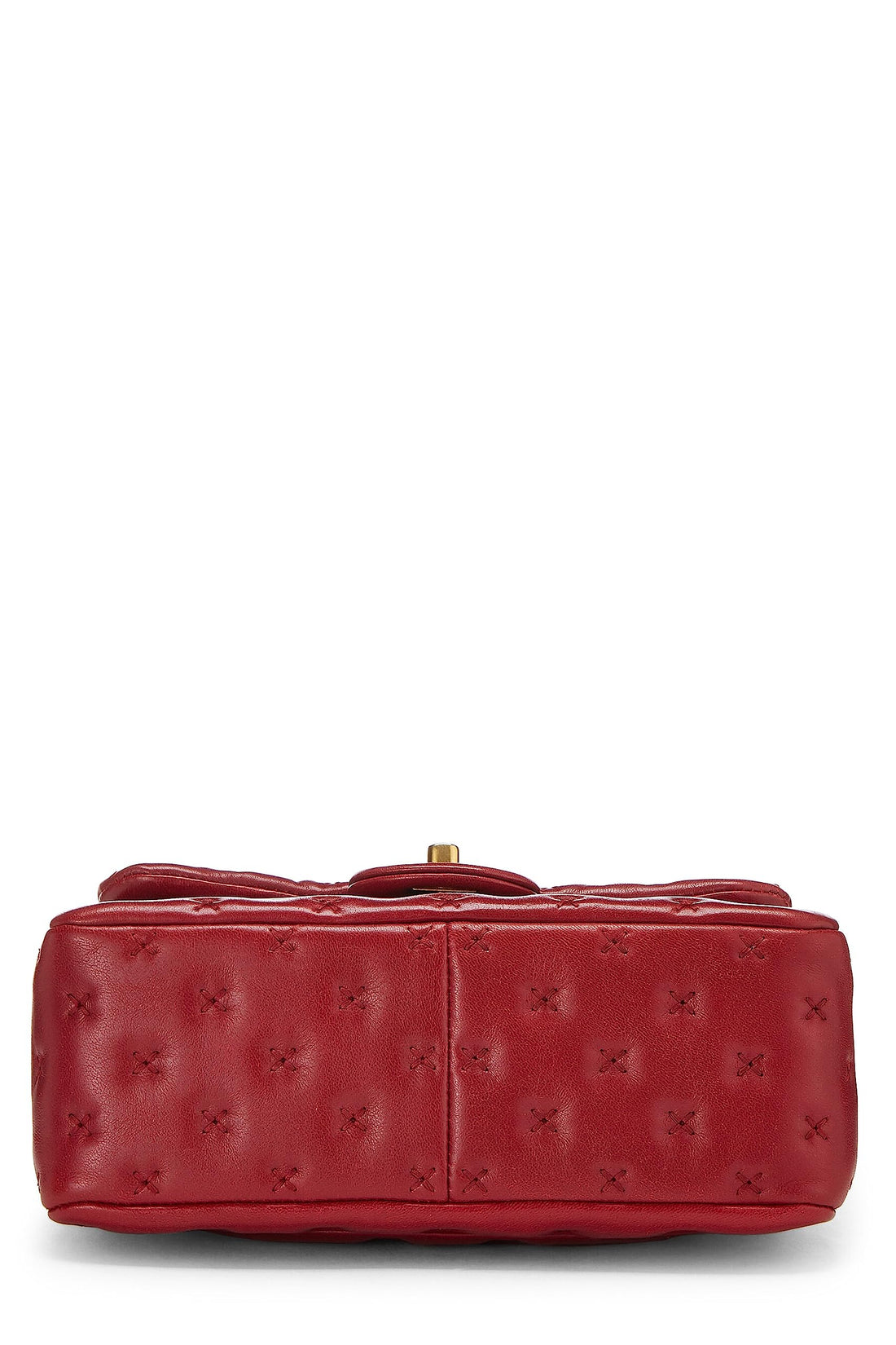 Chanel,  Red Cross Stitch Lambskin Coco Handle Bag Mini, Red