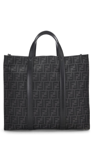 Fendi,  Black Zucca Canvas Shopping Tote, Black