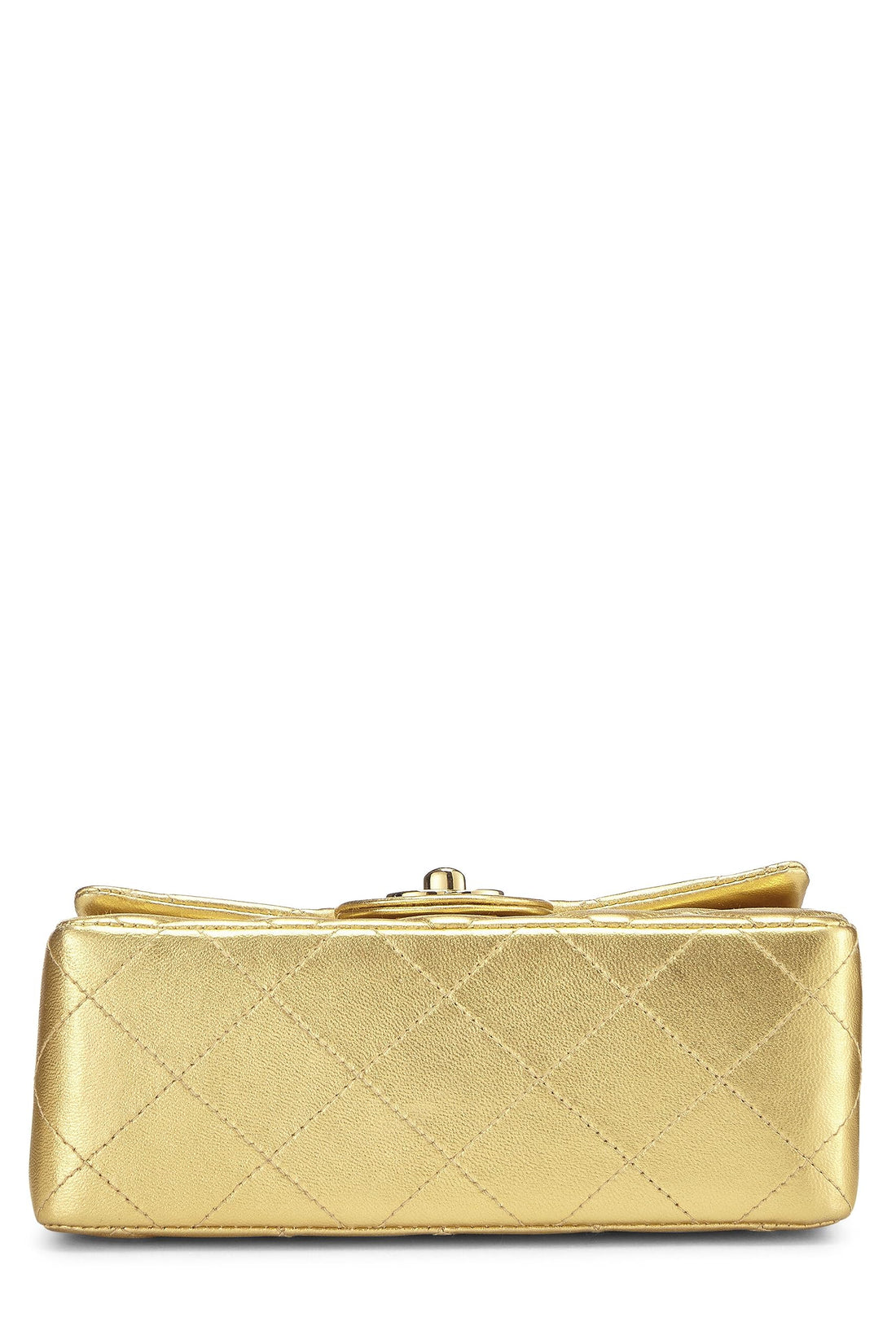 Chanel,  Gold Quilted Lambskin Square Flap Bag, Gold