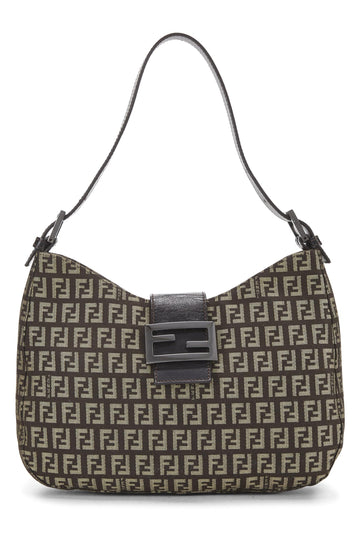 Fendi,  Brown Zucchino Canvas Shoulder Bag, Brown