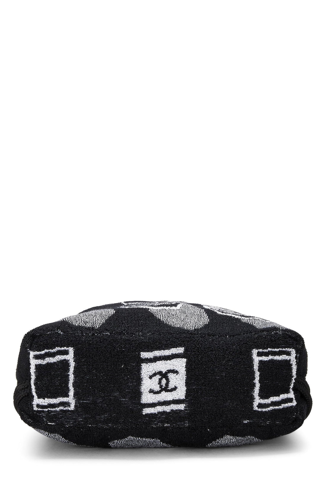 Chanel,  Black Terry Cloth Drawstring Beach Backpack, Black
