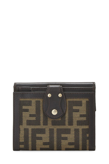 Fendi,  Brown Zucca Canvas Compact Wallet, Brown
