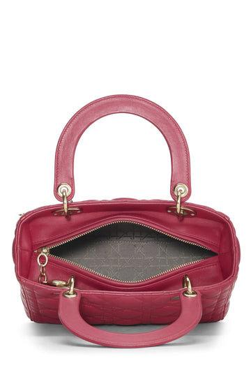 Dior,  Pink Cannage Quilted Lambskin Lady Dior Medium, Pink