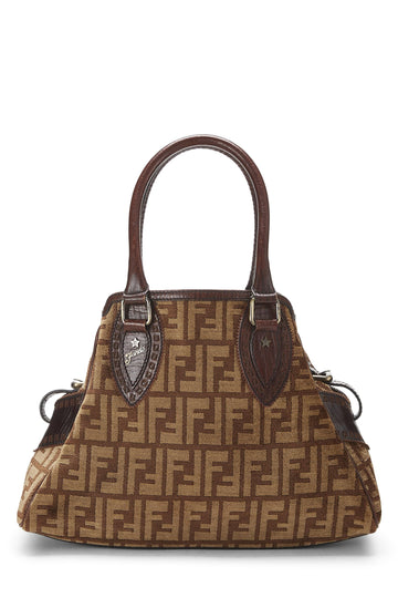 Fendi,  Brown Zucca Velour Bag Du Jour Medium, Brown