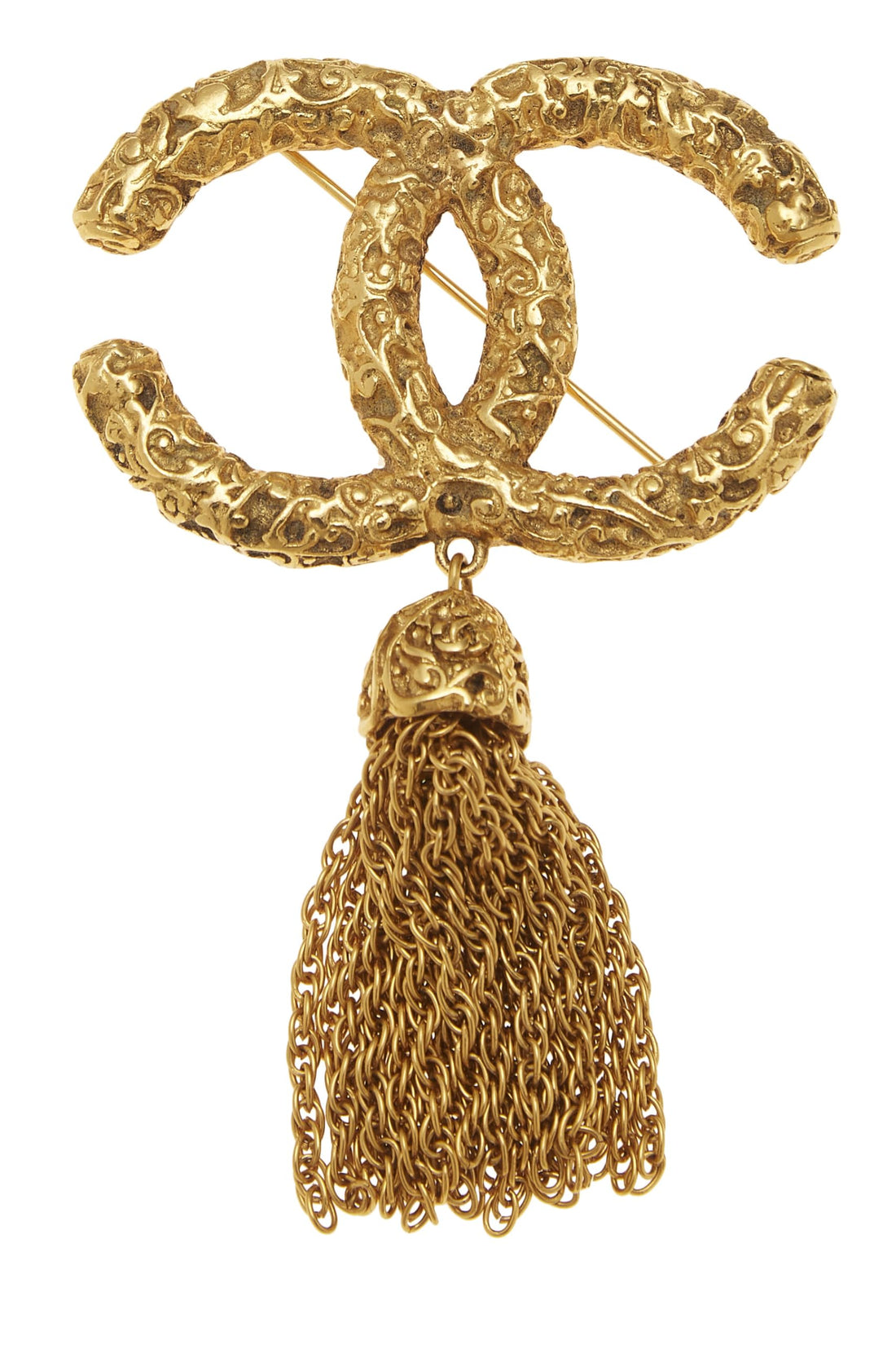 Chanel,  Gold 'CC' Tassel Pin, Gold