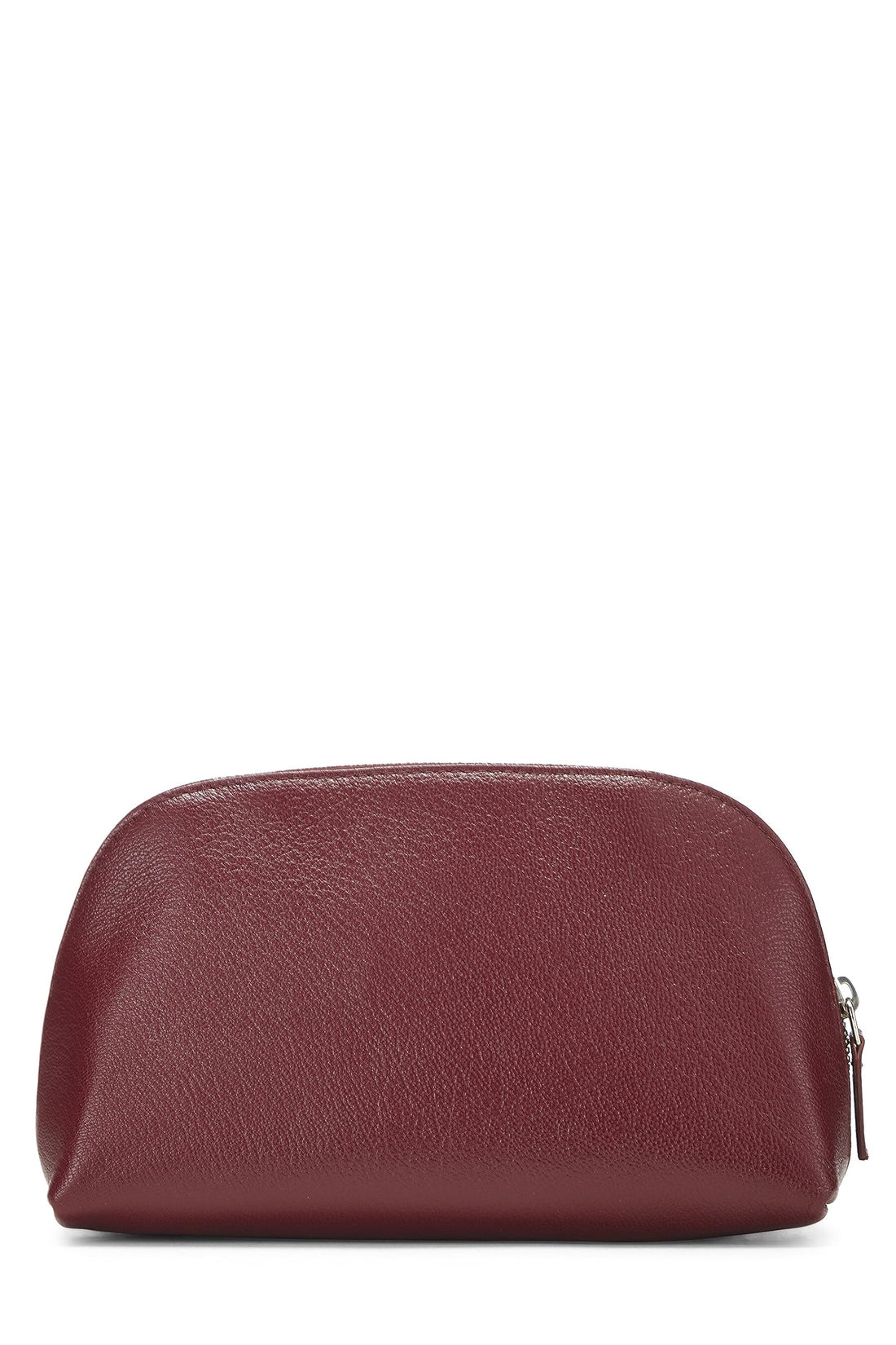 Chanel,  Burgundy Calfskin Cosmetic Pouch, Burgundy