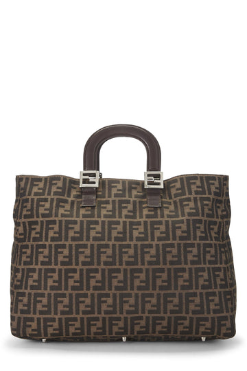 Fendi,  Brown Zucca Canvas Handbag Large, Brown