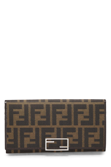 Fendi,  Brown Zucca Canvas Long Wallet, Brown
