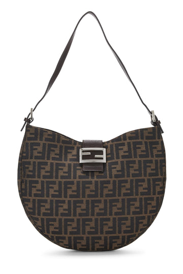 Fendi,  Brown Zucca Canvas Shoulder Bag, Brown