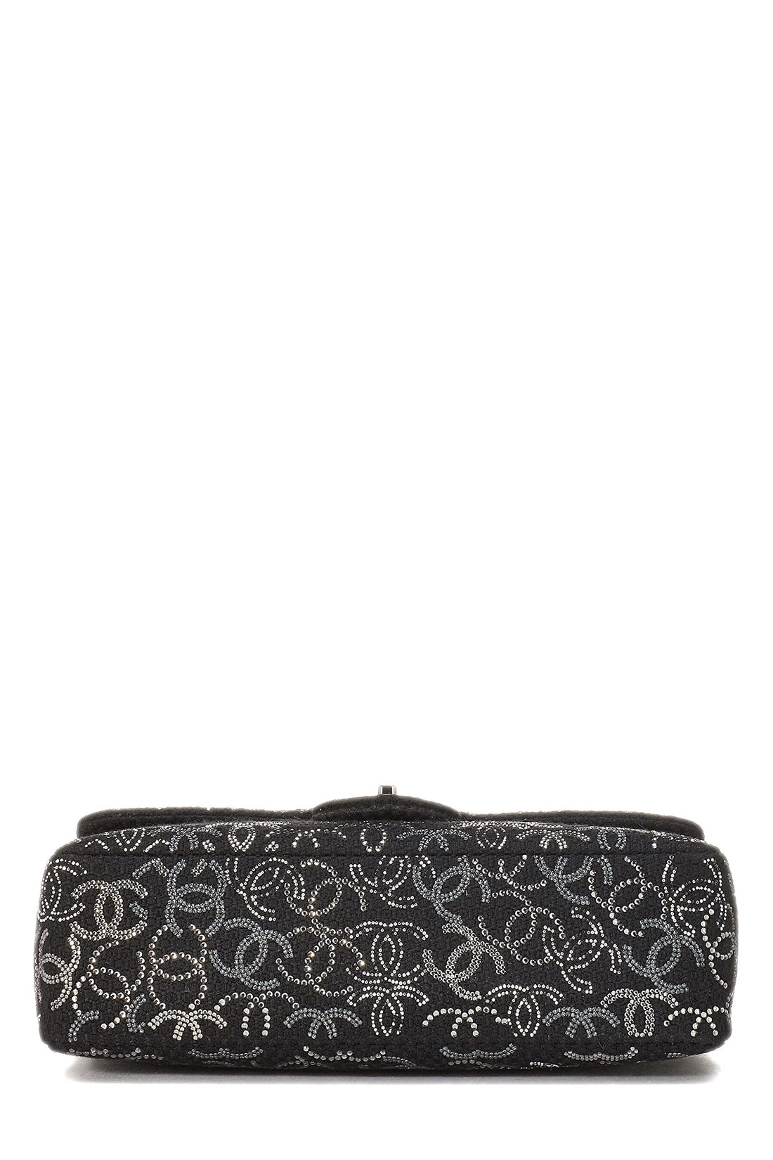 Chanel,  Paris-Shanghai Black Tweed Crystal 'CC' Half Flap Jumbo, Black