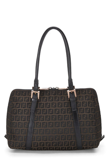 Fendi,  Brown Zucchino Canvas Shoulder Bag, Brown