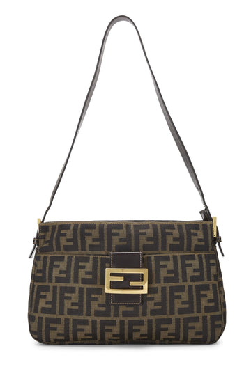 Fendi,  Brown Zucca Canvas Shoulder Bag, Brown