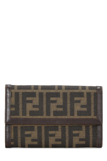 Fendi,  Brown Zucca Canvas Long Wallet, Brown