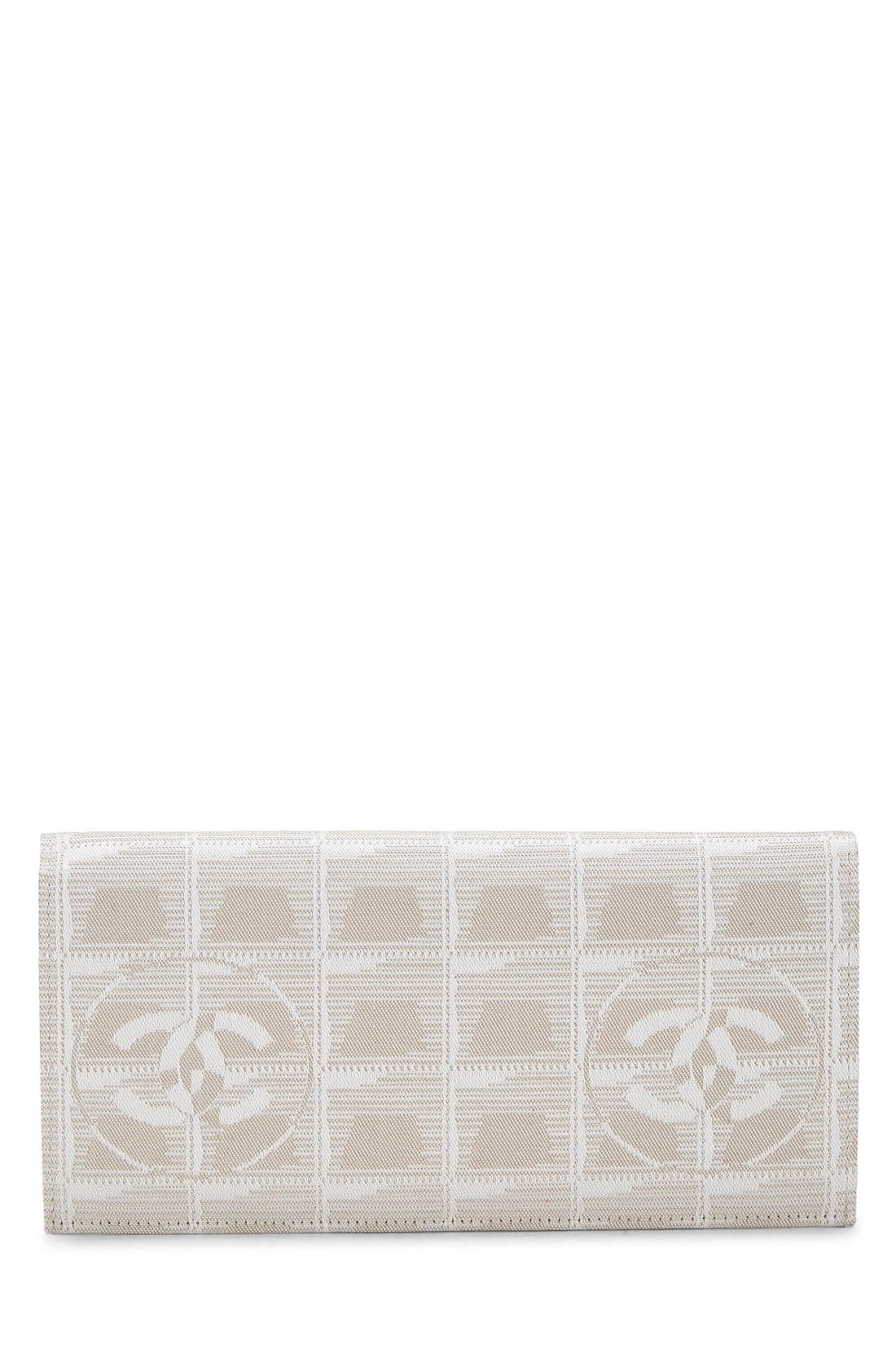 Chanel,  Beige Nylon Travel Line Long Wallet, Beige