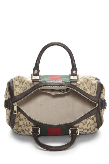 Gucci,  Original GG Canvas Web Boston Bag, Brown