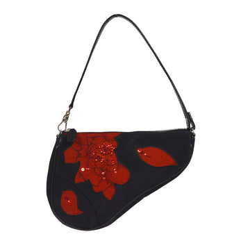 Christian Dior 2002 John Galliano Beaded Rose Saddle Bag Mini