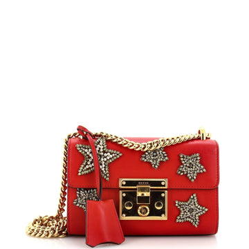 Padlock Shoulder Bag Embellished Leather Small