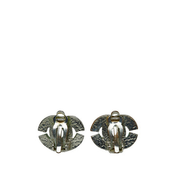 Chanel Rhinestone Coca-Cola Earring Silver Metal  Chanel