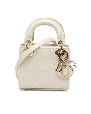 Micro Patent Cannage Quilted Leather Bag with Detachable Strap