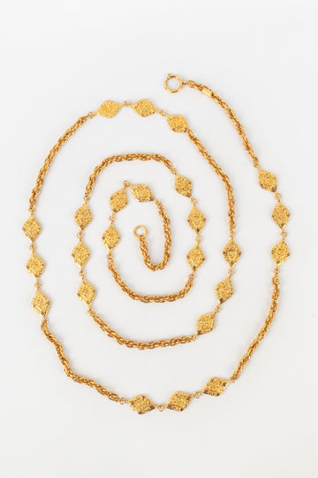 Collier / sautoir en métal doré Chanel