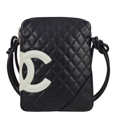 Chanel 2003-2004 Black Calfskin Cambon Ligne Shoulder Bag
