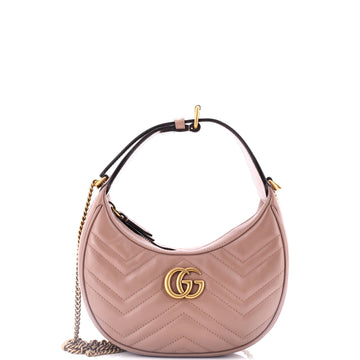 GG Marmont Half Moon Hobo Leather Mini