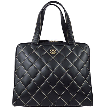 Chanel 2001-2003 Wild Stitch Handbag Black Calfskin