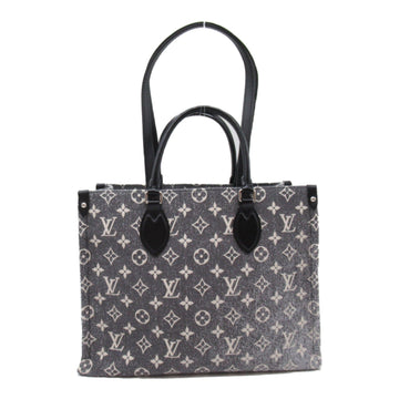 Louis Vuitton On The Go MM Tortured Bag Denim Monogram   Grey M46448