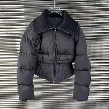 Women Spliced Ribbed Knitted Long Sleeve Casual Jacket