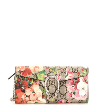 Dionysus Chain Wallet Blooms Print GG Coated Canvas Long