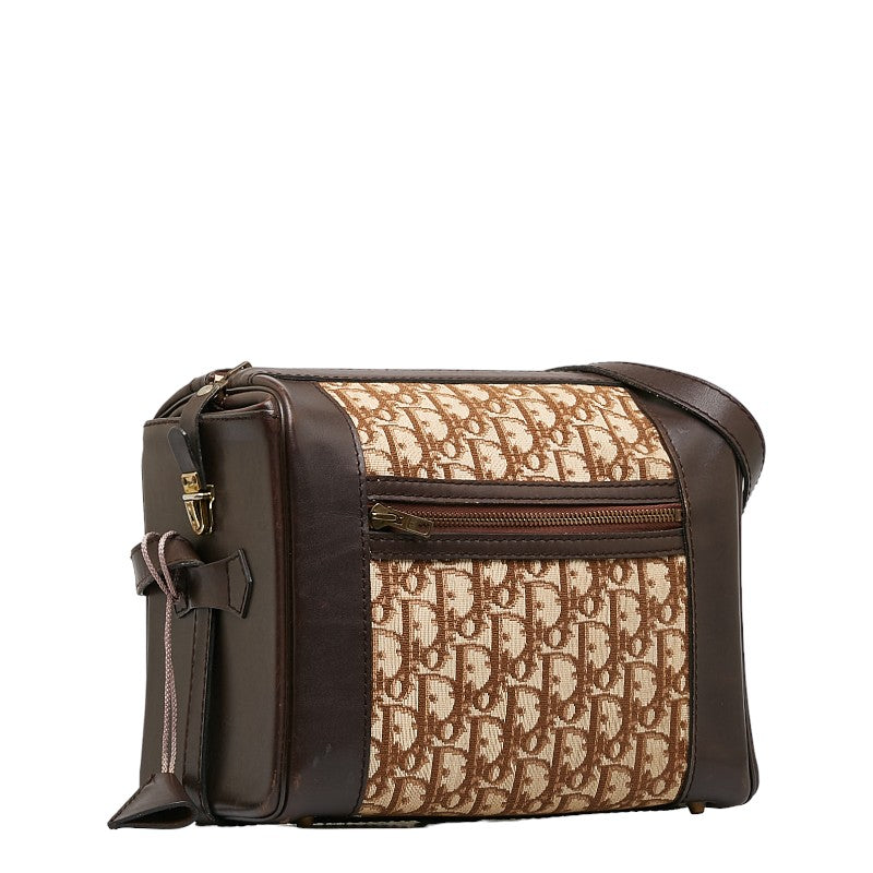 Dior Trotter Shoulder Bag Beige Brown Canvas Leather Ladies Dior
