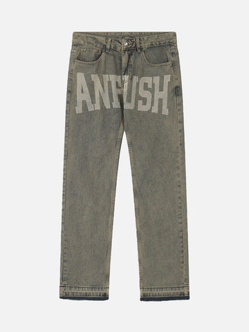 1984 American Vintage Letter Print Jeans - 1722